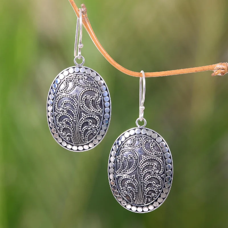 Once-A-Year Jewelry Sale – Grab Your Favorites Now Fern Connections Handcrafted Sterling Silver Oval Dangle Earrings from Bali
