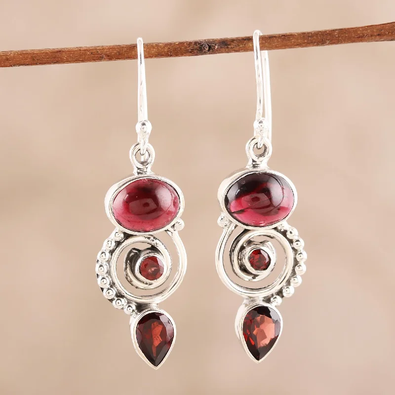 Fine Jewelry, Limited-Time Offers Available Fiery Labyrinth Garnet and Sterling Silver Spiral Dangle Earrings Fine Jewelry, Limited-Time Offers Available Fiery Labyrinth Garnet and Sterling Silver Spiral Dangle Earrings