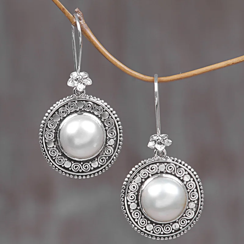 Exclusive Jewelry Offers – Shine For Less Floral Orbs Cultured Mabe Pearl Floral Dangle Earrings from Indonesia Exclusive Jewelry Offers – Shine For Less Floral Orbs Cultured Mabe Pearl Floral Dangle Earrings from Indonesia