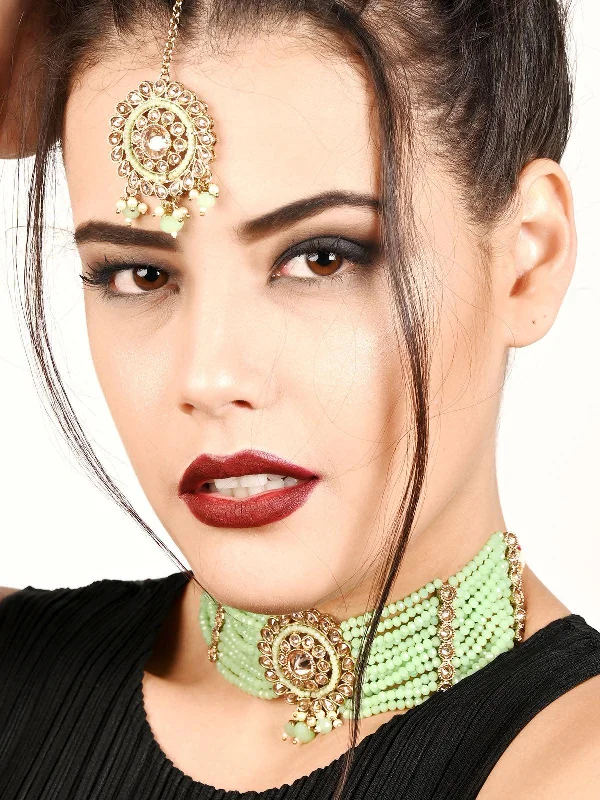 Discounted Jewelry For A Glamorous Look Odette Women Florina Light Green Choker Necklace Set
