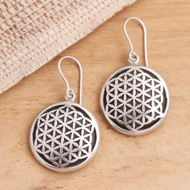 Shop Dazzling Jewelry At The Best Prices Flower of Life Hand Crafted Sterling Silver Dangle Earrings Shop Dazzling Jewelry At The Best Prices Flower of Life Hand Crafted Sterling Silver Dangle Earrings