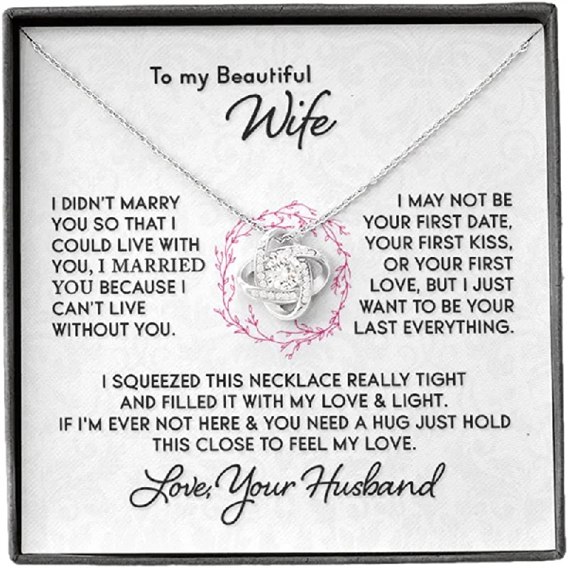 Seasonal Jewelry Sale – Upgrade Your Collection Gift for Wife I Can't Live Without You Necklace Gift Ideas for Wife Romantic Wife Necklace Wife Special Wife