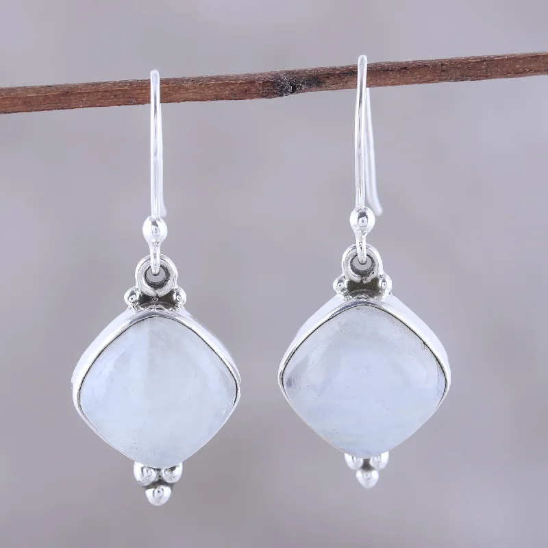 Holiday Jewelry Sale – Perfect Gifts At The Best Prices Gleaming Grandeur Rainbow Moonstone Dangle Earrings from India