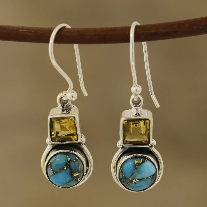 Elegant Jewelry, Exclusive Prices – Shop Now Glittering Combo Square Citrine and Composite Turquoise Dangle Earrings Elegant Jewelry, Exclusive Prices – Shop Now Glittering Combo Square Citrine and Composite Turquoise Dangle Earrings