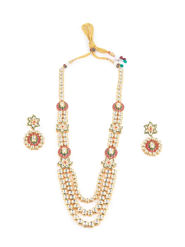 Chic And Stylish Jewelry At Exclusive Prices Odette Women Red & Gold Kundan Jewellery Set Chic And Stylish Jewelry At Exclusive Prices Odette Women Red & Gold Kundan Jewellery Set
