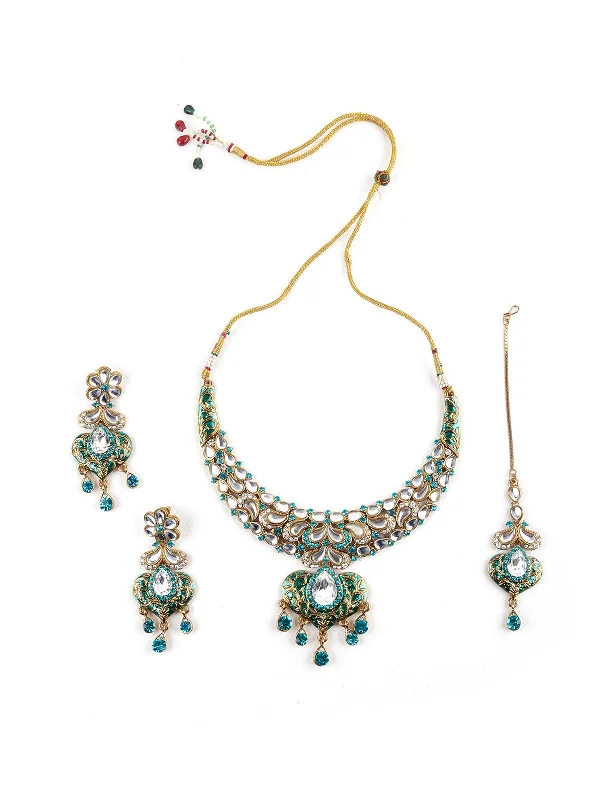 Stunning Jewelry Pieces At The Lowest Prices Ever Odette Women And White Kundan Heart Choker Set