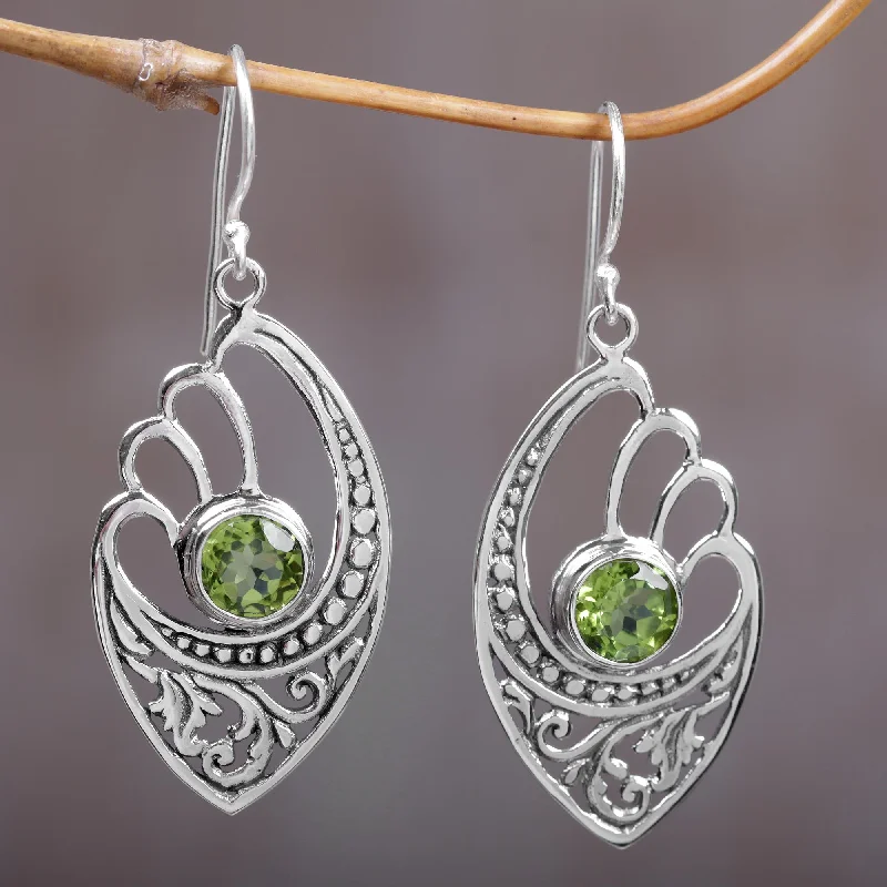 Celebrate Every Occasion With Sparkling Savings Green Wings Balinese 925 Sterling Silver Earrings with Peridot