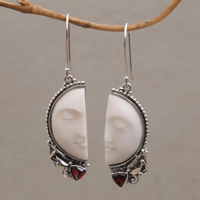 Last Chance To Shop High-End Jewelry At Markdown Prices Half of My Soul Garnet Silver & Bone Dangle Earrings