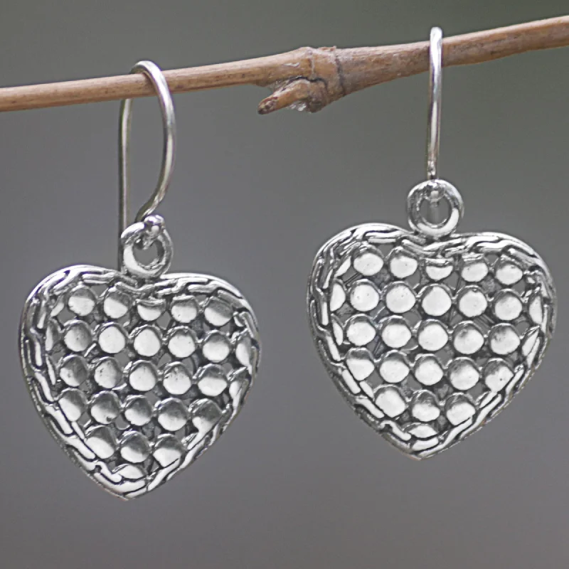 Bohemian-Inspired Jewelry For Free-Spirited Fashion Heart of Steel Sterling Silver Heart Dangle Earrings Handmade in Indonesia Bohemian-Inspired Jewelry For Free-Spirited Fashion Heart of Steel Sterling Silver Heart Dangle Earrings Handmade in Indonesia