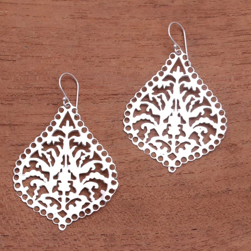 Get Ready To Sparkle – Special Jewelry Discounts Jagaraga Heritage Openwork Pattern Sterling Silver Dangle Earrings from Bali