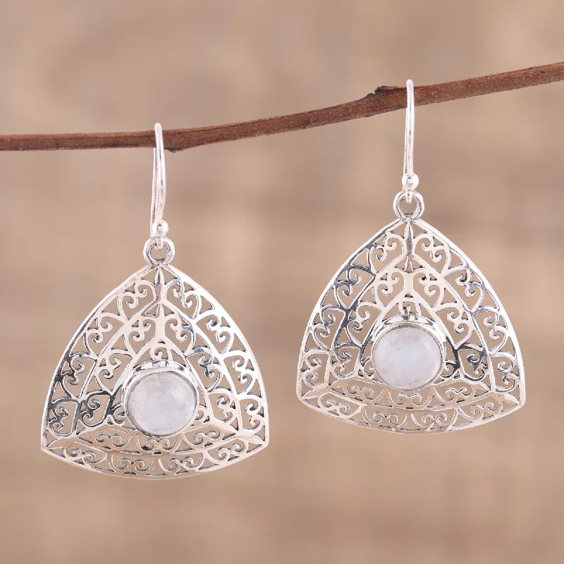 High-Quality Jewelry At A Fraction Of The Cost Jali Frieze Rainbow Moonstone and Sterling Silver Dangle Earrings High-Quality Jewelry At A Fraction Of The Cost Jali Frieze Rainbow Moonstone and Sterling Silver Dangle Earrings