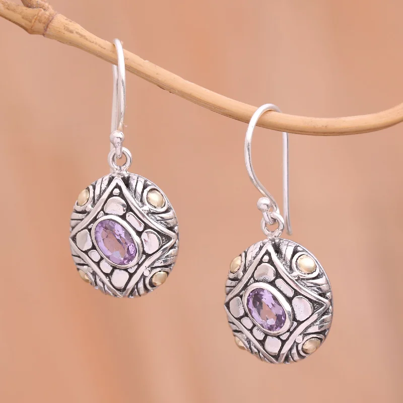 Trending Jewelry Styles Now At Limited-Time Discounts Jungle Diamonds Amethyst & 18K Gold Accented Sterling Silver Dangle Earrings