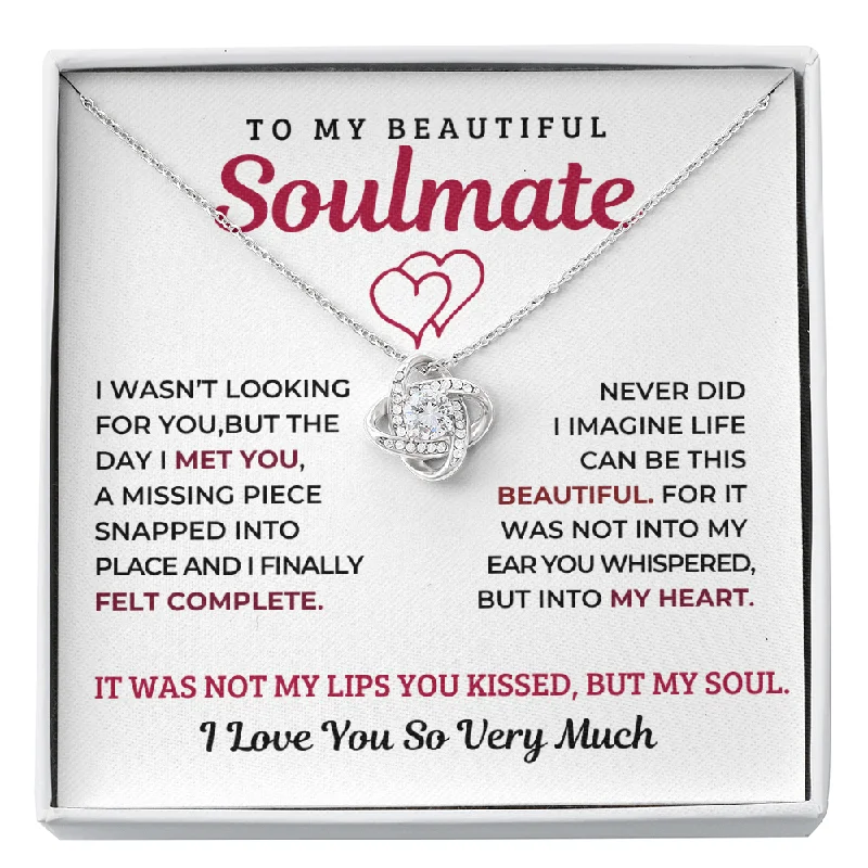 Timeless Beauty, Unbeatable Deals – Jewelry Sale On Love Knot Necklace- Kissed My Soul Double Hearts Soulmate Necklace Limited Edition - Grabs Yours Now!