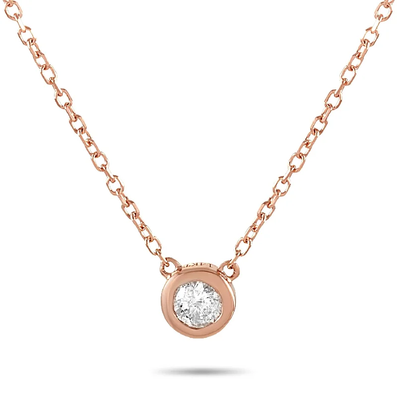 LB Exclusive 14K Rose Gold 0.10 ct Diamond Pendant Necklace