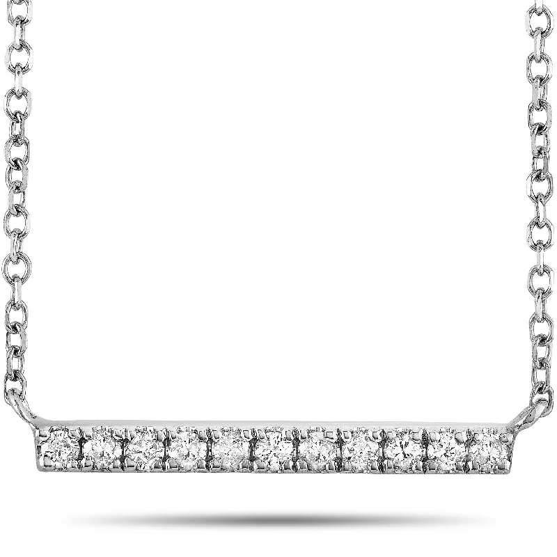 LB Exclusive 14K White Gold 0.10 ct Diamond Pendant Necklace