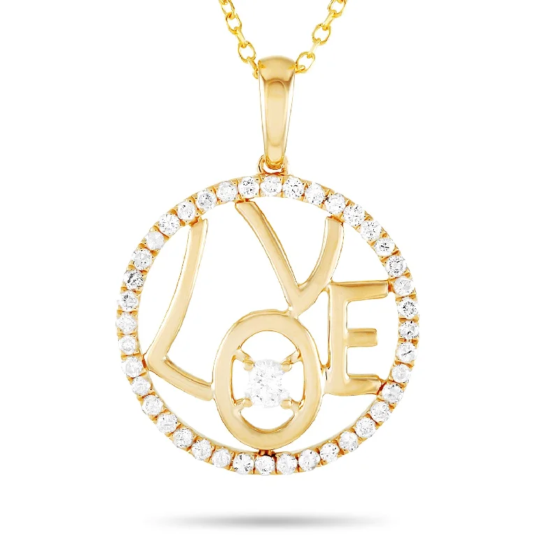 LB Exclusive 14K Yellow Gold 0.30 ct Diamond Pendant Necklace