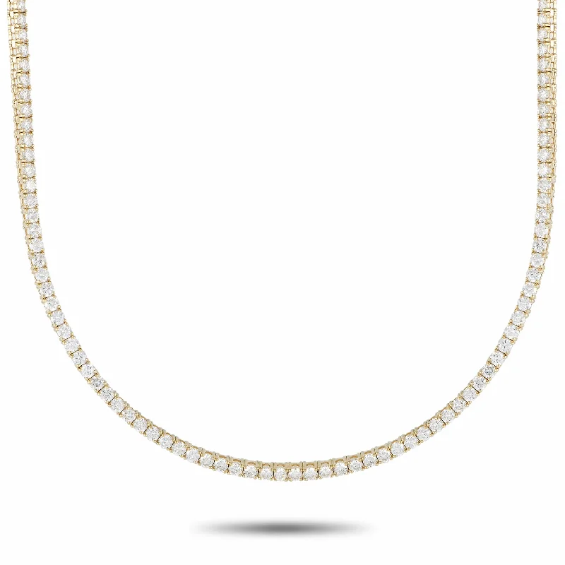 LB Exclusive 14K Yellow Gold 12.98ct Lab-Grown Diamond Tennis Necklace MF07-100924