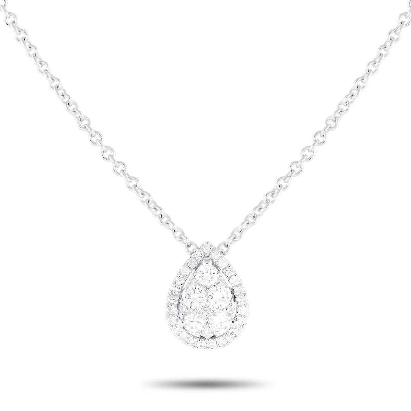 LB Exclusive 18K White Gold 0.50ct Diamond Necklace ANK-16735