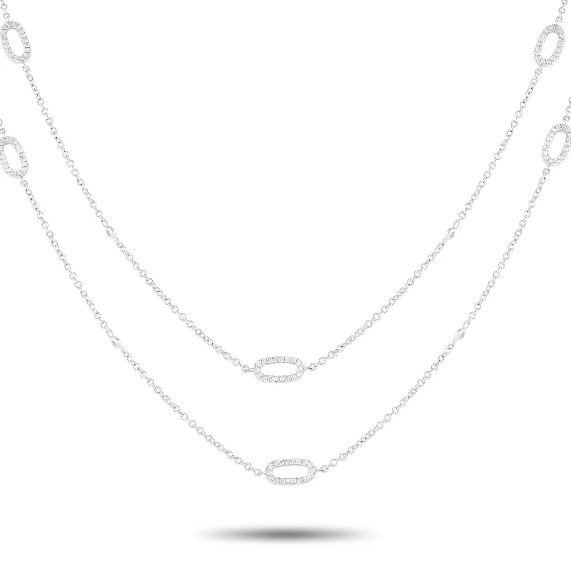 LB Exclusive 18K White Gold 1.75ct Diamond Necklace ANK-16804