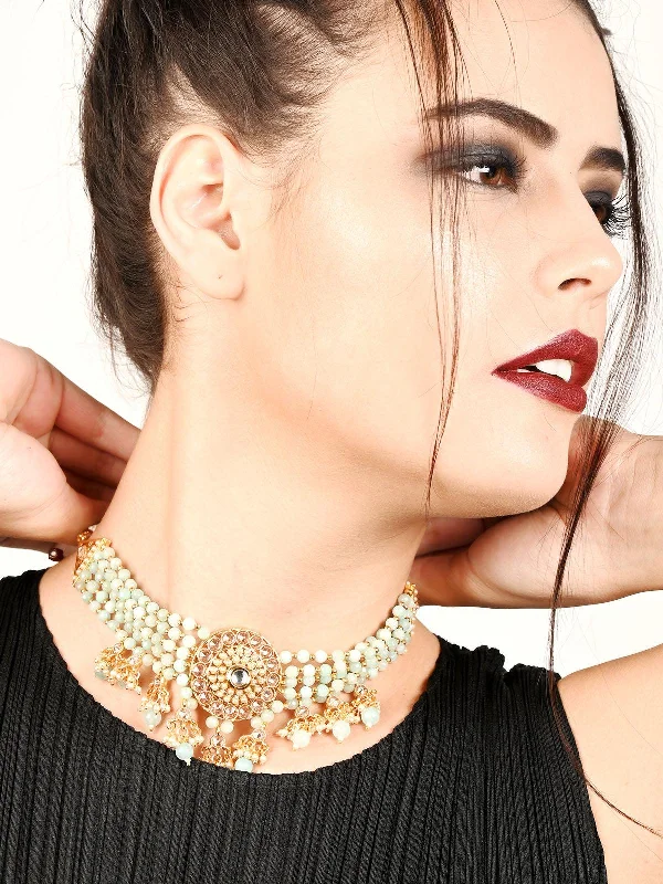 Sparkle On A Budget – Fine Jewelry For Less Odette Women Light Green Ethnic Choker Necklace Set