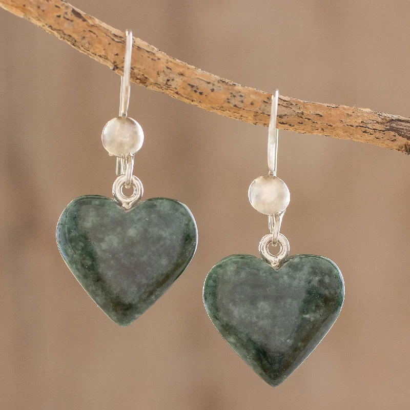 Discounted Jewelry For A Glamorous Look Love Immemorial Jade Heart Shaped Earrings