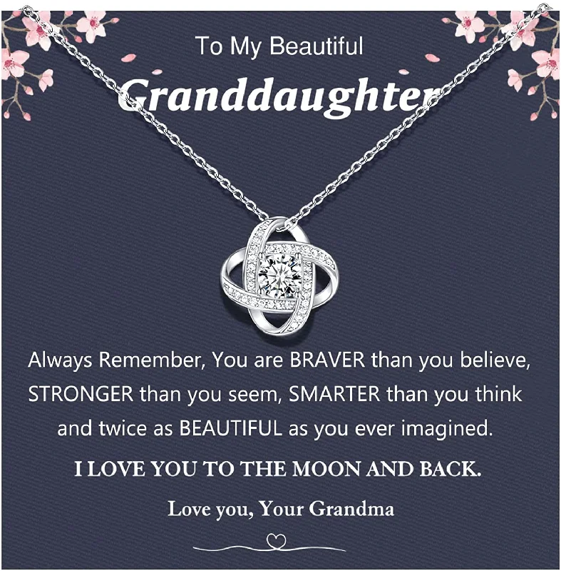 Modern Statement Jewelry For Bold Styling Love Knot Necklace for Granddaughter/Niece/Aunt Birthday Jewelry Gifts for Women Girls Modern Statement Jewelry For Bold Styling Love Knot Necklace for Granddaughter/Niece/Aunt Birthday Jewelry Gifts for Women Girls