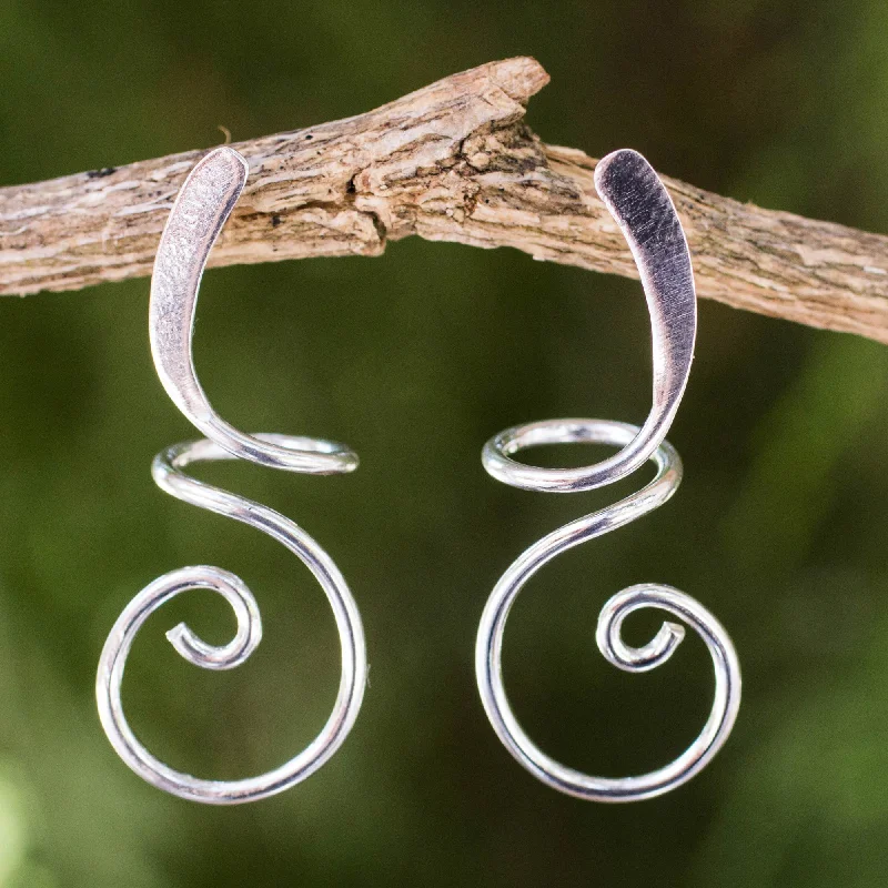 Elegant Jewelry, Exclusive Prices – Shop Now Lovely Spiral Silver Drop Earrings