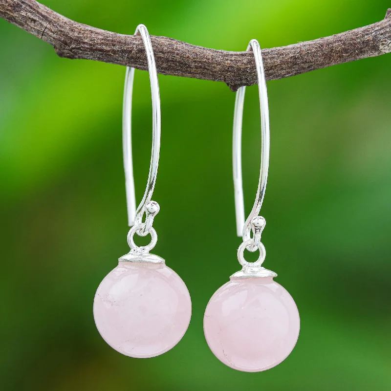 Luxury Jewelry At Unbeatable Discounts Luna in Pink Rose Quartz Sterling Silver Drop Earrings Luxury Jewelry At Unbeatable Discounts Luna in Pink Rose Quartz Sterling Silver Drop Earrings