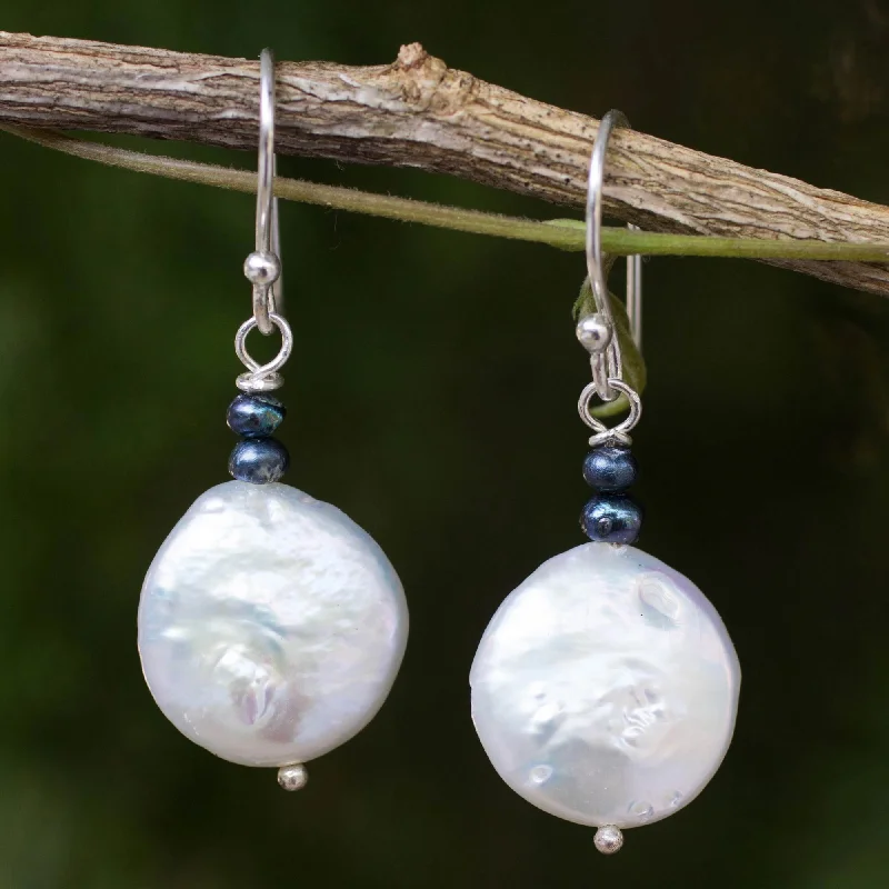 Make Every Moment Shine – Jewelry Discounts Available Lunar Horizon Dyed Pearl & Silver Dangle Earrings