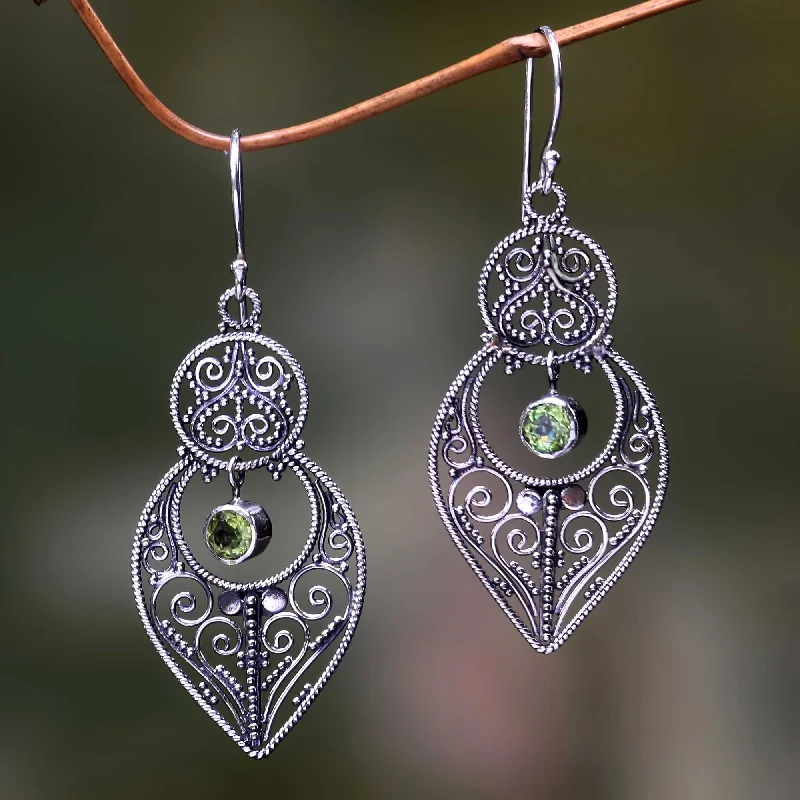 Exclusive Jewelry Bundles At Discounted Prices Majapahit Glory Artisan Crafted Peridot on Sterling Silver Hook Earrings