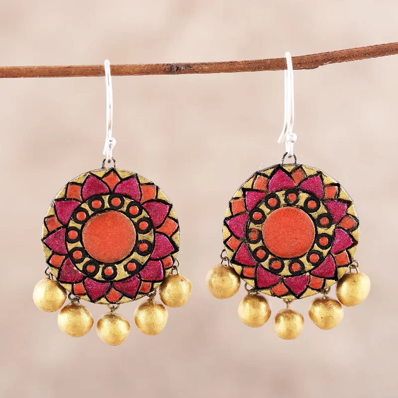 Luxury Jewelry Now At Special Promotional Rates Mandala Flowers Floral Ceramic Dangle Earrings from India Luxury Jewelry Now At Special Promotional Rates Mandala Flowers Floral Ceramic Dangle Earrings from India