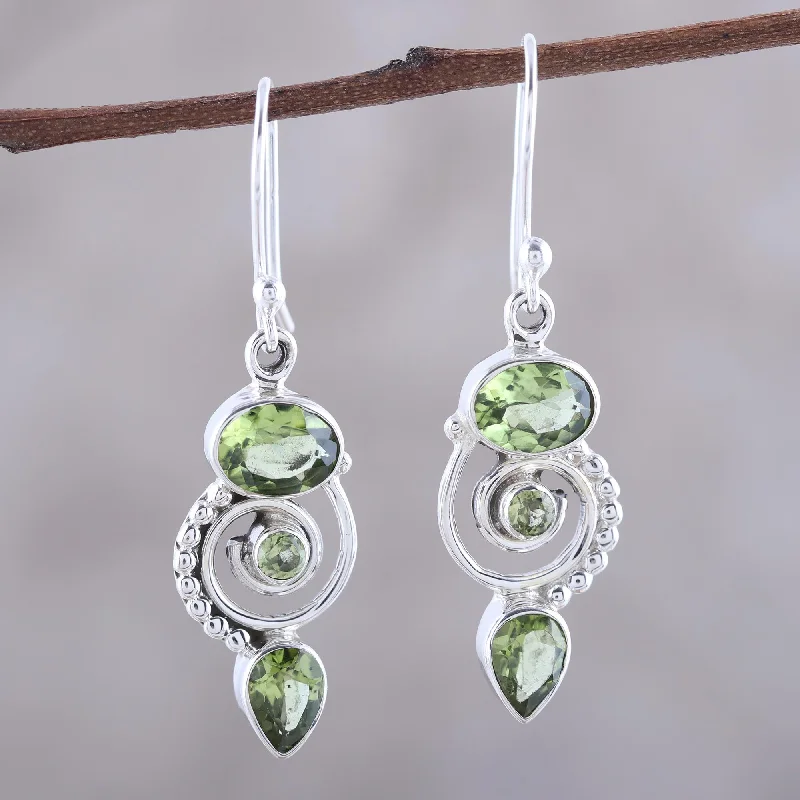 Gorgeous Jewelry, Limited-Time Savings Meadow Labyrinth Peridot and Sterling Silver Spiral Dangle Earrings Gorgeous Jewelry, Limited-Time Savings Meadow Labyrinth Peridot and Sterling Silver Spiral Dangle Earrings