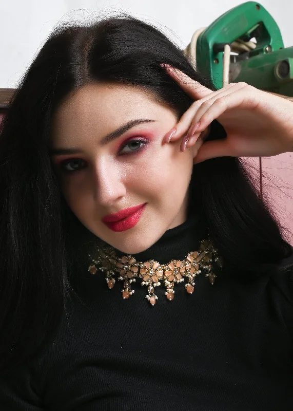Exclusive Jewelry Sale – Shine For Less Odette Women Modern Peach Choker Set