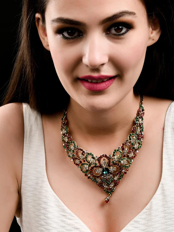 Eco-Friendly Sustainable Jewelry For Conscious Buyers Odette Women Multicolor Crystal Necklace Set