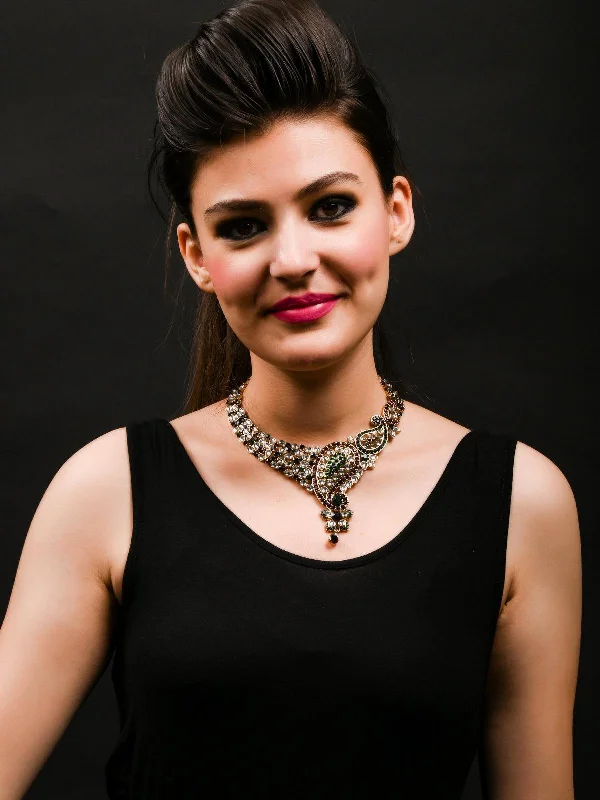 Customized Silver Jewelry For Unique Style Odette Women Multicolor Crystal Necklace Set