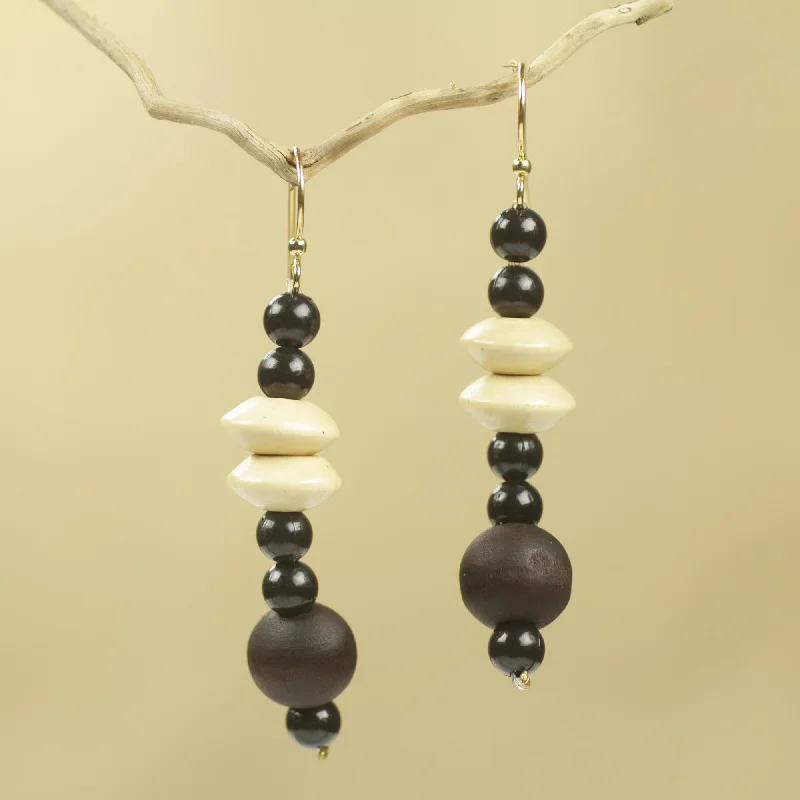 Premium Jewelry At Special Low Prices For A Limited Time Muse Artisan Crafted Wood and Recycled Beads Earrings
