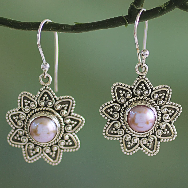 Last Chance To Grab Your Favorite Jewelry At A Discount Passionate Flower Cultured Pearl Sterling Silver Dangle Earrings from India