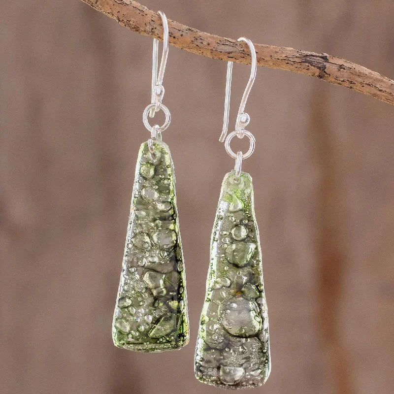 Discover Unique Jewelry With Special Limited-Time Offers Peaceful Life in Green Recycled CD Dangle Earrings in Green from Guatemala