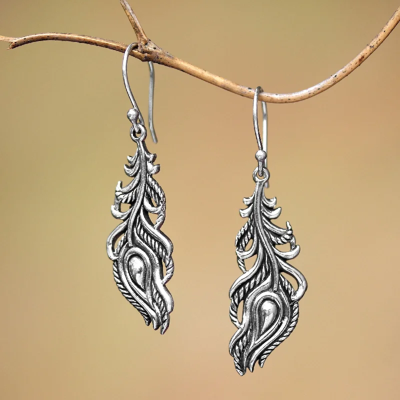 Elegant Jewelry At Unbeatable Offers – Shop Before It's Gone Peacock Luck Sterling Silver Peacock Feather Dangle Earrings from Bali