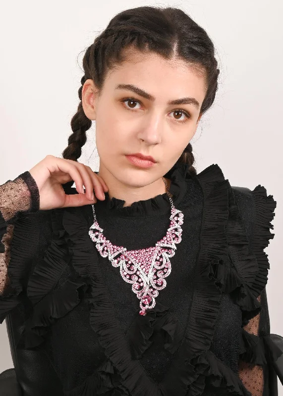 Fashion-Forward Jewelry At Incredible Prices Odette Women Pink Crystal Necklace Set Fashion-Forward Jewelry At Incredible Prices Odette Women Pink Crystal Necklace Set