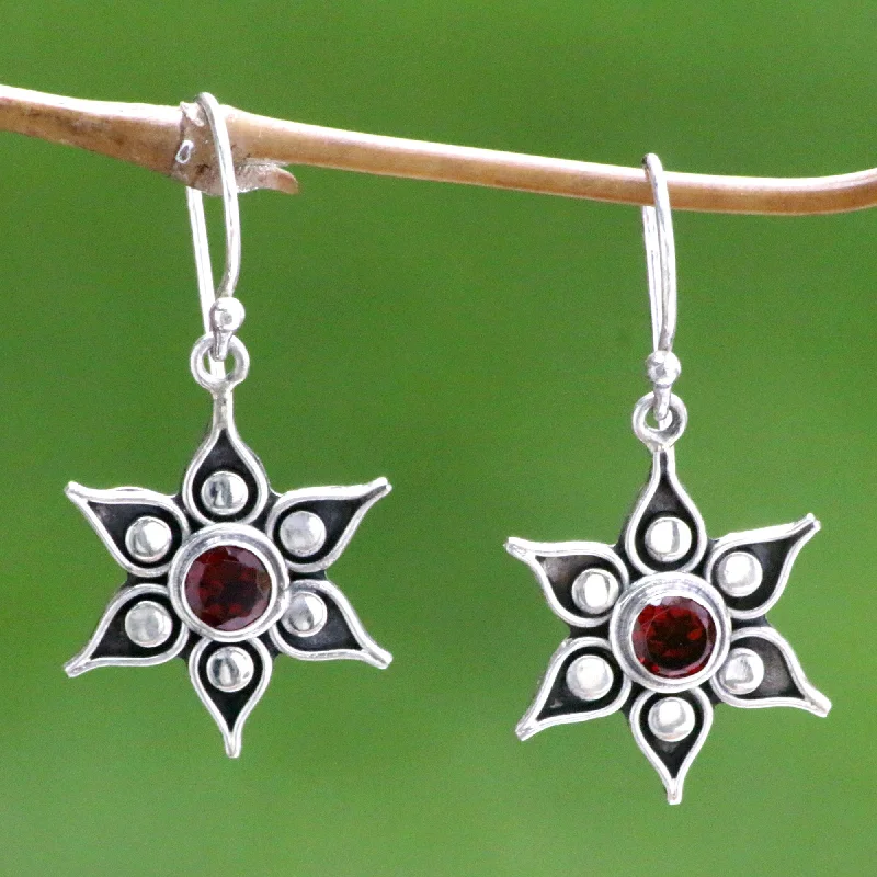 Jewelry Sale Alert – Shop Timeless Elegance Today Poinsettias Silver & Garnet Flower Earrings