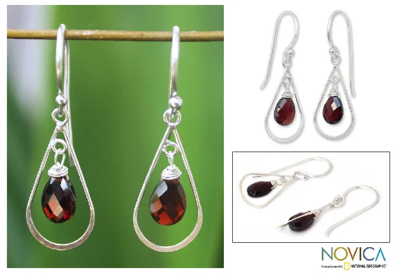 Jewelry Sale Bonanza – Grab Your Sparkle Now Precious Garnet Sterling Silver Earrings