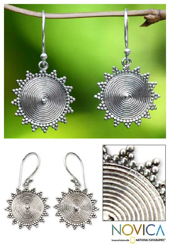 Timeless Elegance Now At Special Discounts Purnama Sun Silver Dangle Earrings