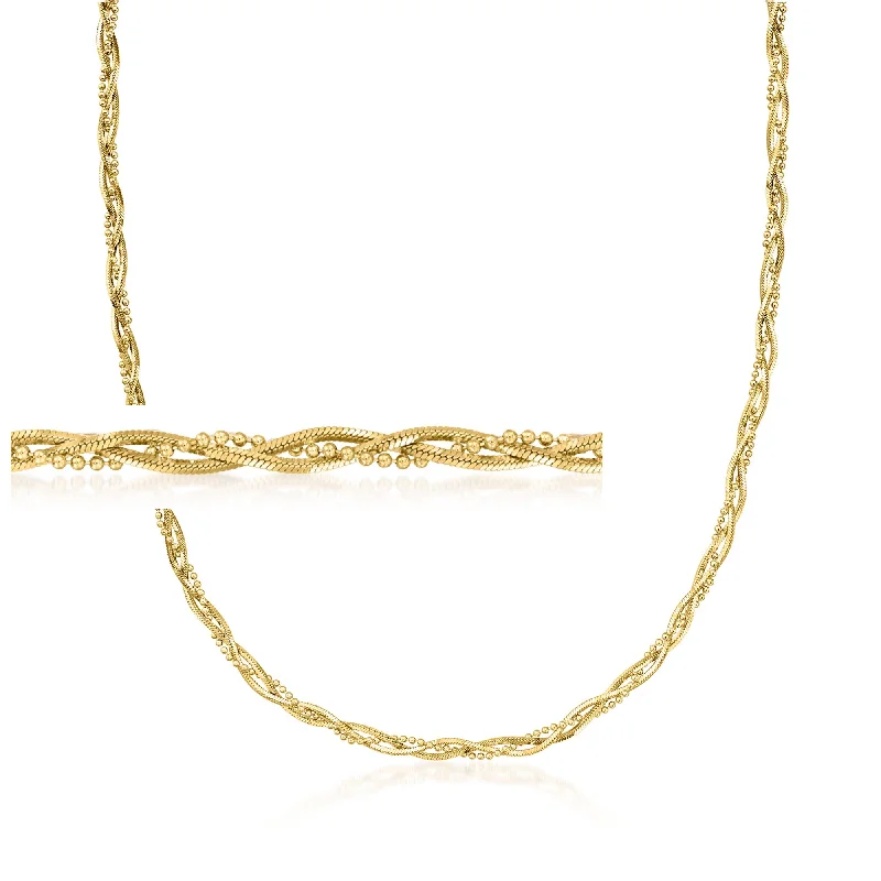 Best Jewelry Sale – Shop Exclusive Designs Now Ross-Simons Italian 18kt Gold Over Sterling Multi-Strand Braided Necklace