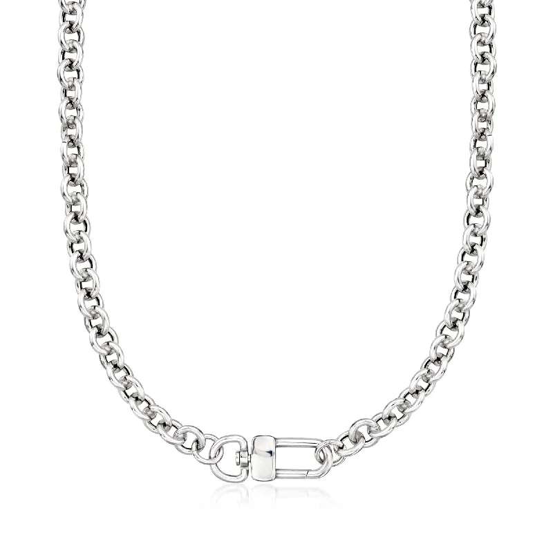 Jewelry Sale Alert – Shop Timeless Elegance Today Ross-Simons Italian Sterling Silver Cable Chain Modern-Lock Necklace