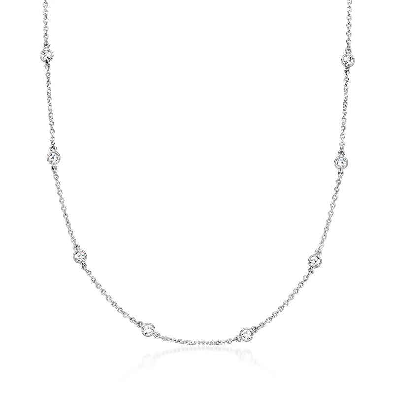 Best Jewelry Deals – Shop Premium Pieces At Great Prices Ross-Simons Moissanite Station Necklace in Sterling Silver