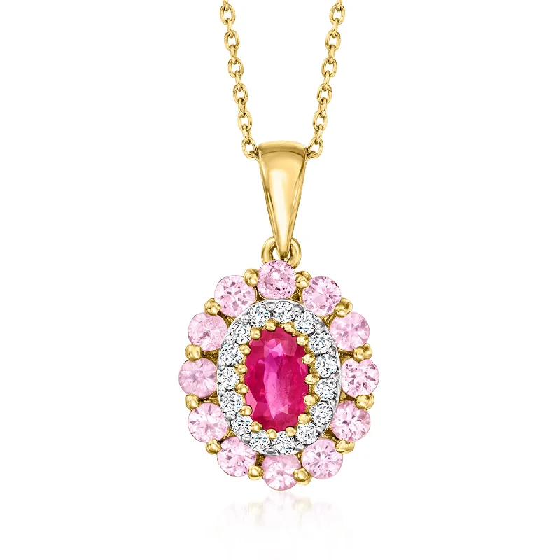 Flash Jewelry Sale – Get Stunning Pieces At Low Prices Ross-Simons Ruby and . Pink Sapphire Pendant Necklace With . Diamond in 14kt Yellow Gold