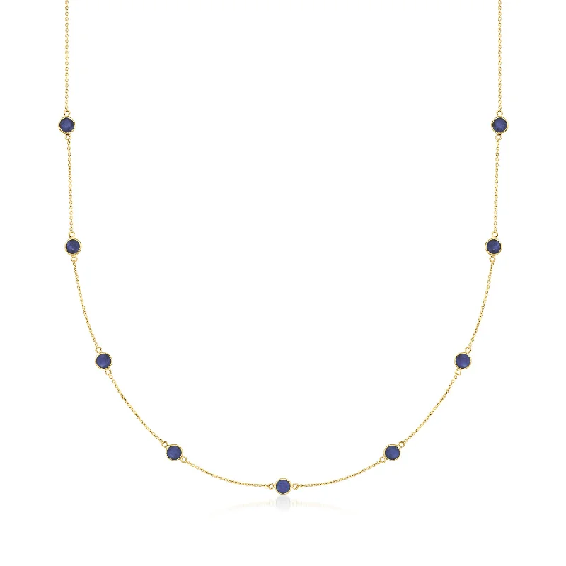 The Biggest Jewelry Sale Of The Year Is Here Ross-Simons Sapphire Station Necklace in 14kt Yellow Gold