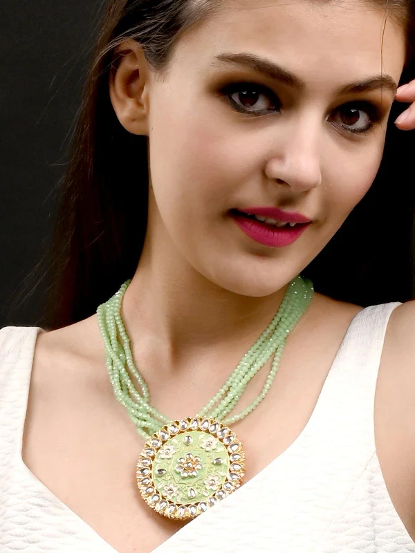 Save On Luxury Jewelry Pieces – Limited-Time Offers Odette Women Round Green And White Kundan Jewellery Set Save On Luxury Jewelry Pieces – Limited-Time Offers Odette Women Round Green And White Kundan Jewellery Set