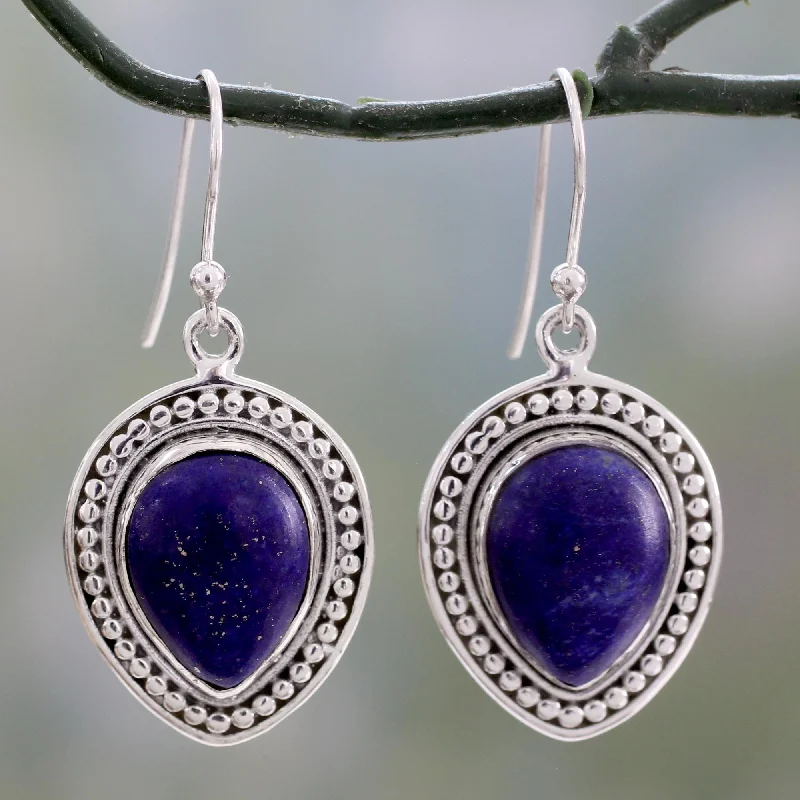Waterproof Stainless Steel Jewelry For Lasting Beauty Royal Droplets Artisan Crafted Lapis Lazuli Indian Dangle Earrings Waterproof Stainless Steel Jewelry For Lasting Beauty Royal Droplets Artisan Crafted Lapis Lazuli Indian Dangle Earrings